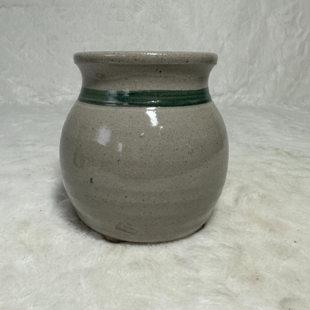Hunter Green Leaf Westerwald German Pottery Small Crock Stamped - Picture 2 of 7